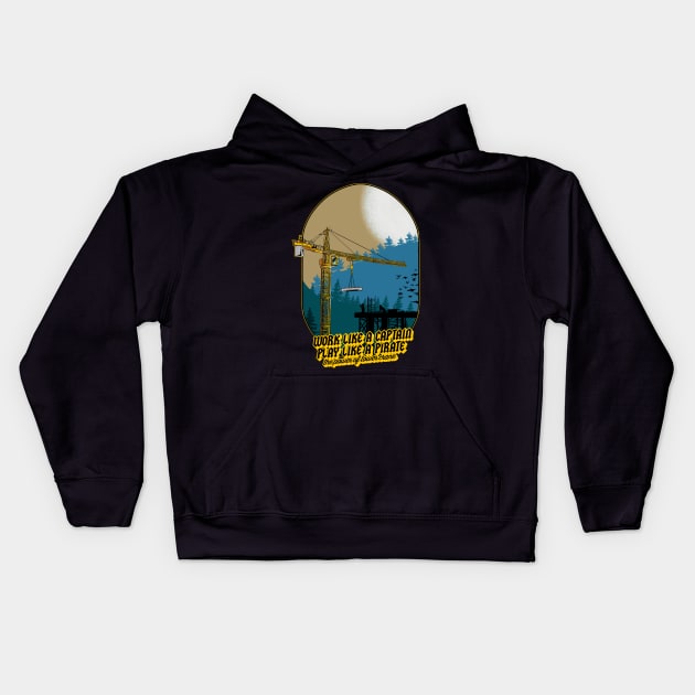 Tower Crane Kids Hoodie by damnoverload